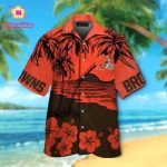 Cleveland Browns Short Sleeve Button Up Tropical Aloha Hawaiian Shirt Set for Men Women Kids Gift