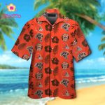 Cleveland Browns Short Sleeve Button Up Tropical Aloha Hawaiian Shirt Set for Men Women Kids Gift