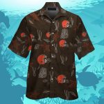 Cleveland Browns Short Sleeve Button Up Tropical Aloha Hawaiian Shirt Set for Men Women Kids Gift