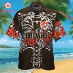 Cleveland Browns Short Sleeve Button Up Tropical Aloha Hawaiian Shirt Set for Men Women Kids Gift