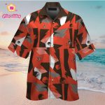 Cleveland Browns Short Sleeve Button Up Tropical Aloha Hawaiian Shirt Set for Men Women Kids Gift