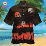 Cleveland Browns Short Sleeve Button Up Tropical Aloha Hawaiian Shirt Set for Men Women Kids Gift