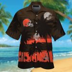 Cleveland Browns Short Sleeve Button Up Tropical Aloha Hawaiian Shirt Set for Men Women Kids Gift