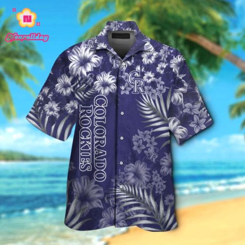 Colorado Rockies Hawaiian Shirt Set for Men Women Kids – Tropical Aloha Design MTE01