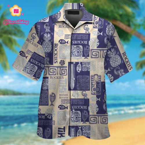 Colorado Rockies Hawaiian Shirt Set for Men Women Kids – Tropical Aloha Style