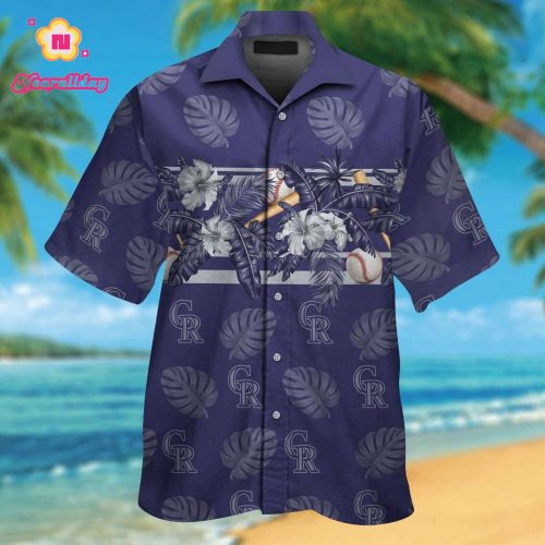 Colorado Rockies Tropical Aloha Hawaiian Shirt Set for Men Women Kids – MTE09