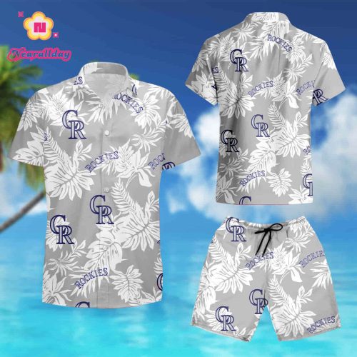 Colorado Rockies Tropical Flower Hawaiian Shirt – Summer Short Sleeve Shirt