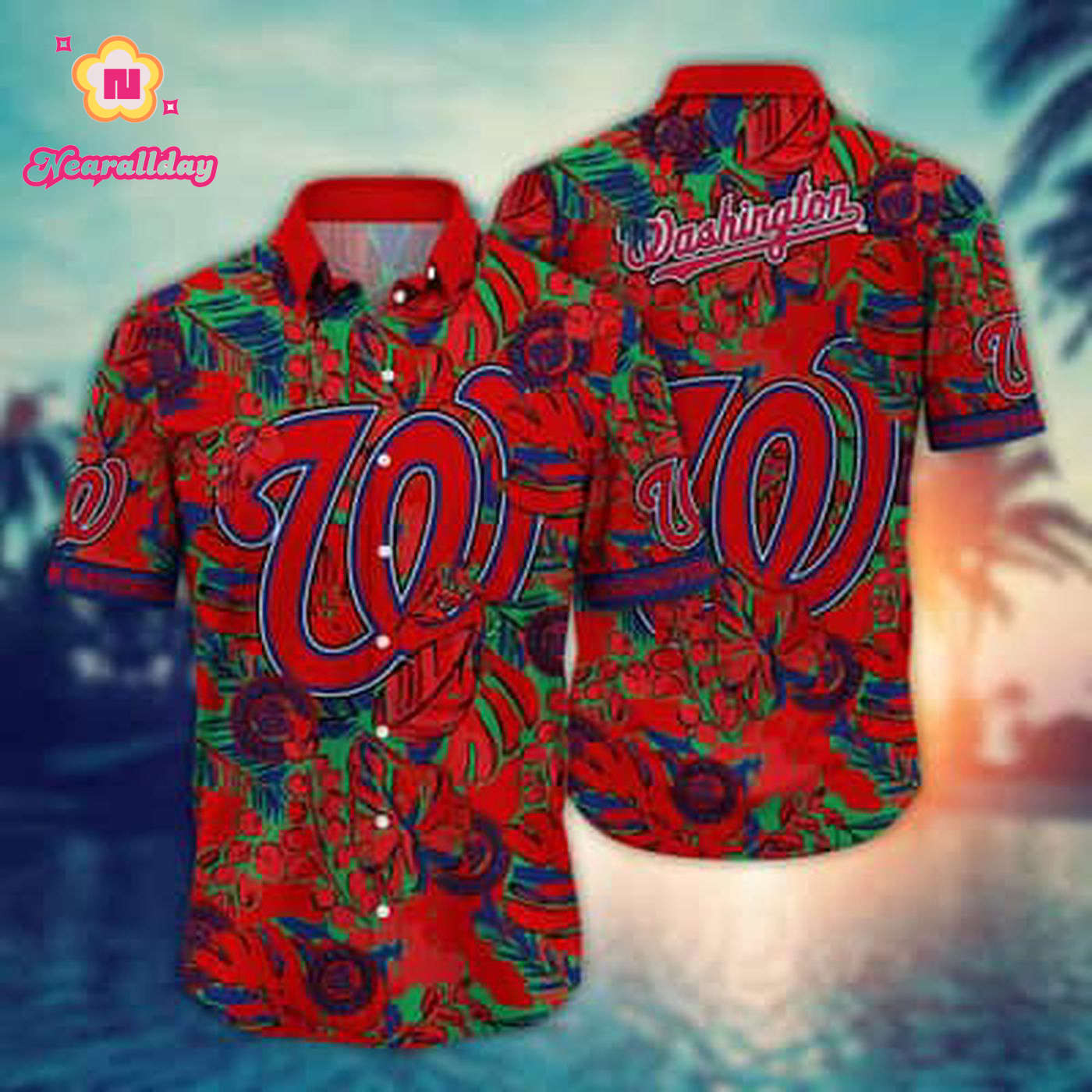 MLB Washington Nationals Hawaiian Shirt: Colorful Aloha Beach Gift MLB Washington Nationals Hawaiian Shirt: Colorful Aloha Beach Gift