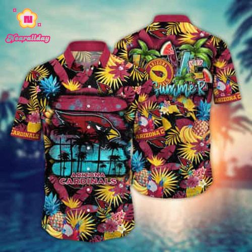 Colorful Aloha NFL Arizona Cardinals Hawaiian Shirt Tropical Fruit Pattern Best Beach Gift