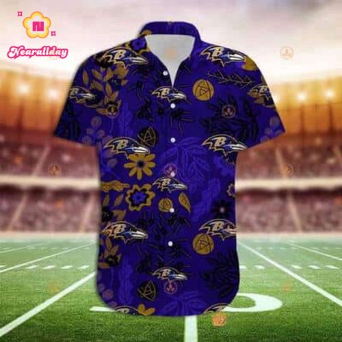 Cool Aloha Baltimore Ravens Hawaiian Shirt Gift For NFL Fans