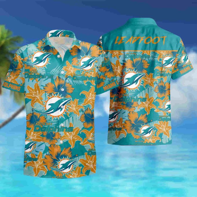 Custom Name Miami Dolphins Football Teams Button Up Hawaiian Shirt summer shirt