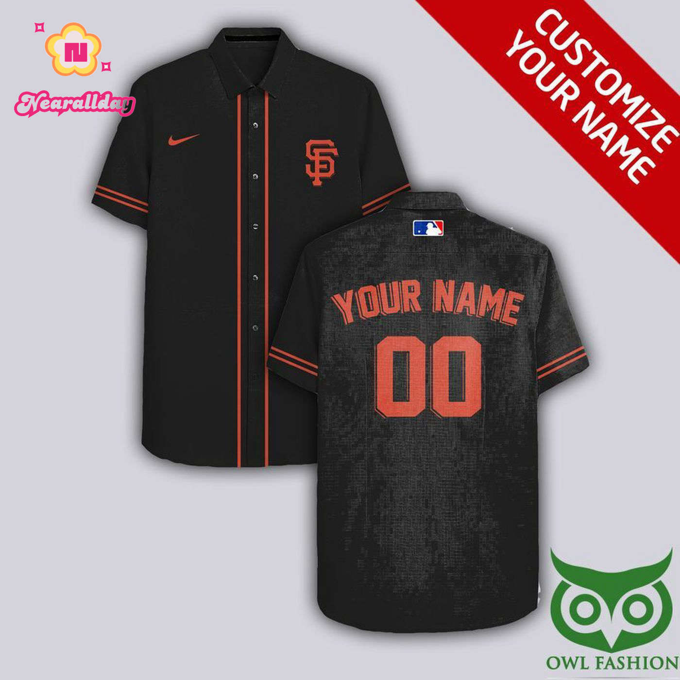 Personalized San Francisco Giants Hawaiian Shirt – Black Orange Custom Name & Number Personalized San Francisco Giants Hawaiian Shirt – Black Orange Custom Name & Number