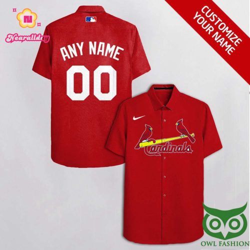 Personalized St Louis Cardinals Red Hawaiian Shirt – Custom Name & Number