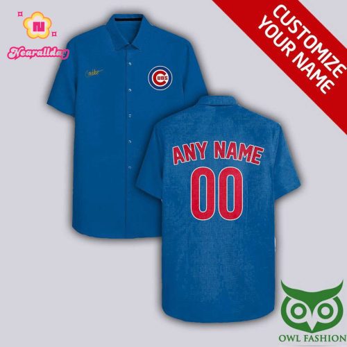Chicago Cubs Blue & Yellow Custom Hawaiian Shirt Personalized Brand Name