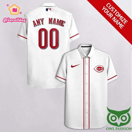 Custom Cincinnati Reds White & Red Hawaiian Shirt – Personalized MLB Fan Apparel