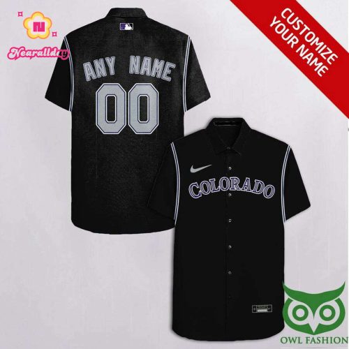Custom Colorado Rockies Black & Gray Hawaiian Shirt – Personalized MLB Apparel