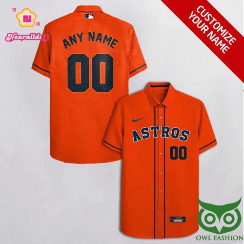 Custom Houston Astros Bright Orange & Gray Hawaiian Shirt – Official MLB Merchandise