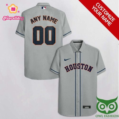 Custom Houston Astros Gray Dark Blue Hawaiian Shirt – Officially Licensed MLB Gear