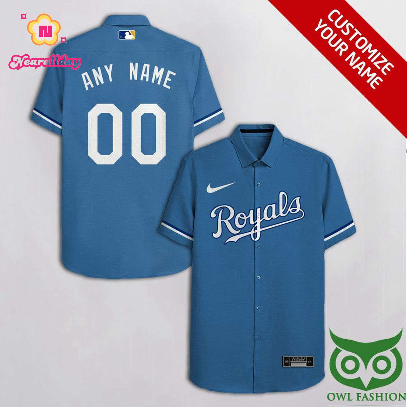 Personalized Kansas City Royals Blue & White Hawaiian Shirt – Custom Design Personalized Kansas City Royals Blue & White Hawaiian Shirt – Custom Design
