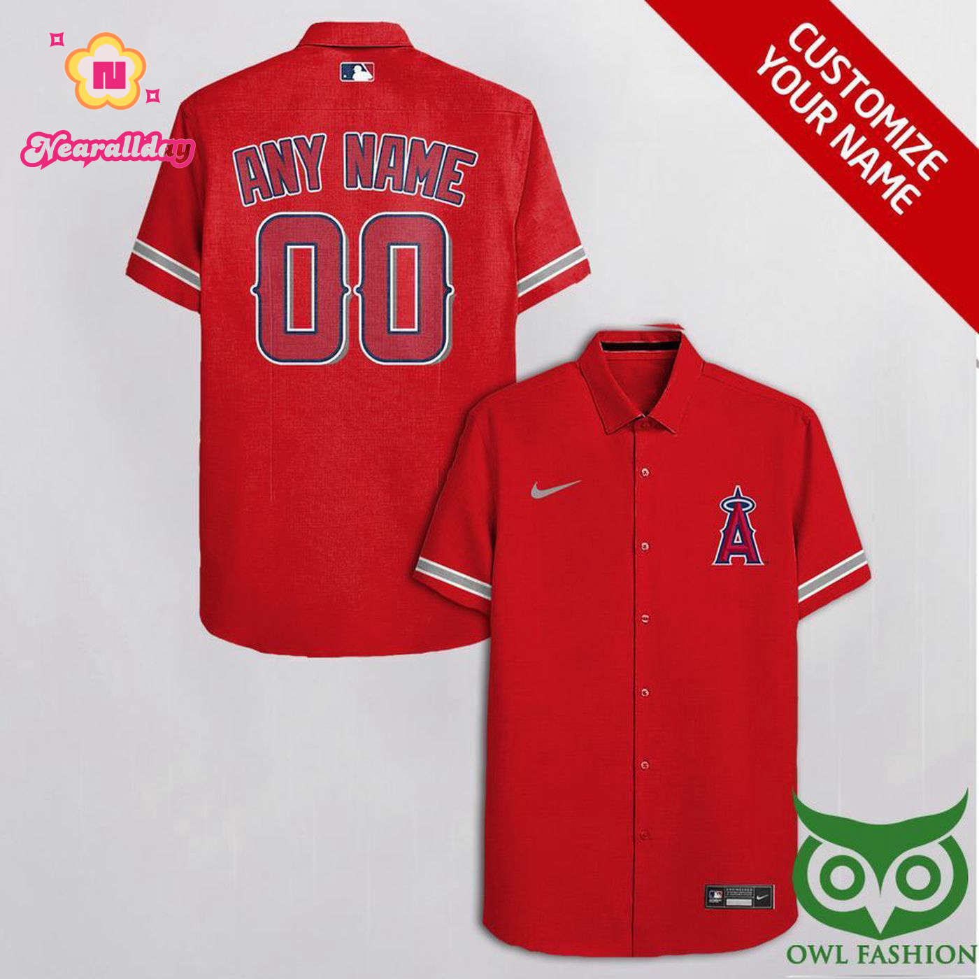 Custom Los Angeles Angels Red & Gray Hawaiian Shirt – Personalized MLB Gear Custom Los Angeles Angels Red & Gray Hawaiian Shirt – Personalized MLB Gear