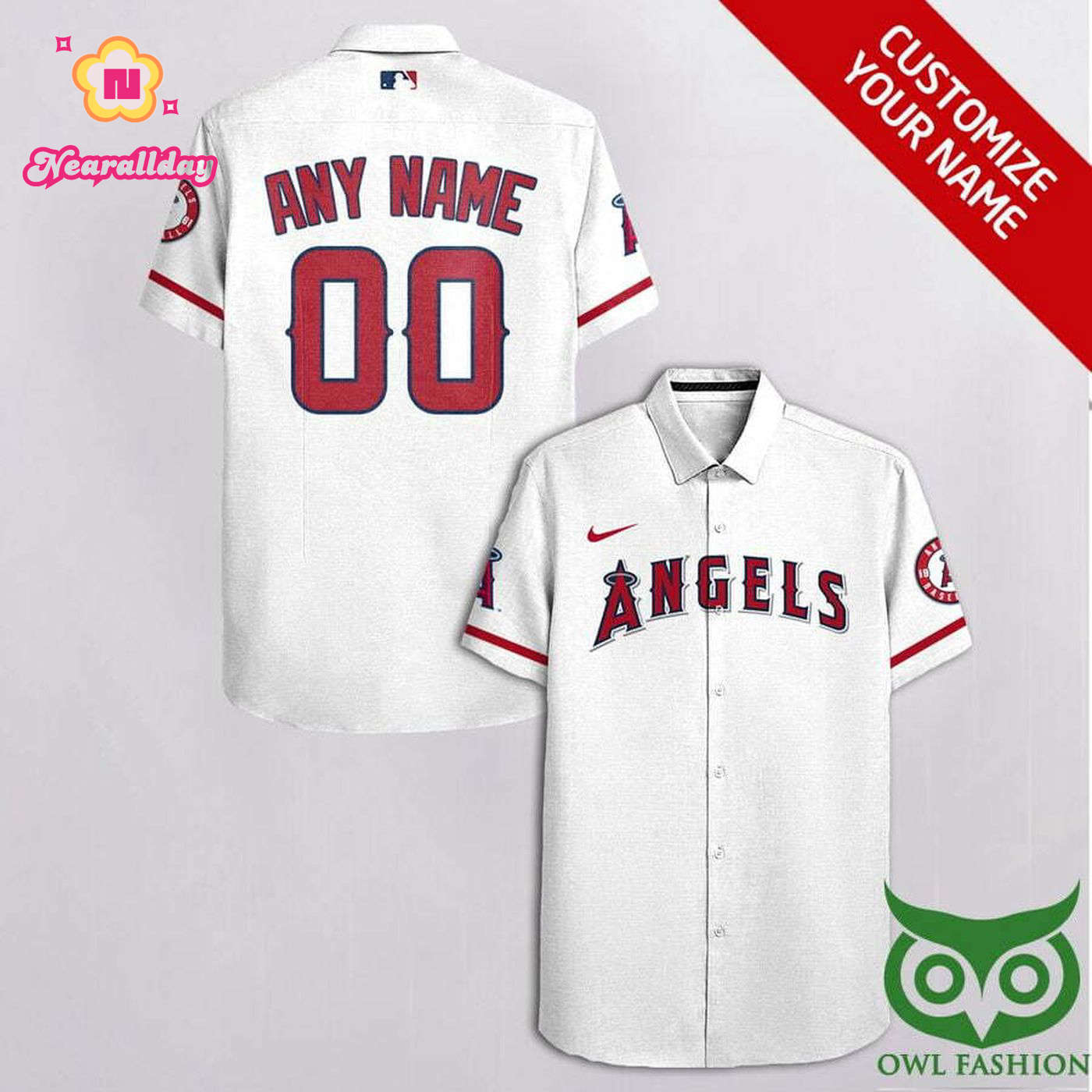 Custom Los Angeles Angels White Hawaiian Shirt with Red Sleeves – Official MLB Merchandise Custom Los Angeles Angels White Hawaiian Shirt with Red Sleeves – Official MLB Merchandise