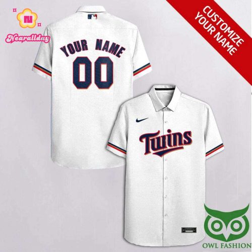 Personalized Minnesota Twins White Blue Hawaiian Shirt - Custom MLB Fan Gear