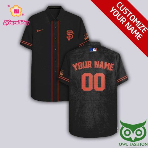 Personalized San Francisco Giants Black & Coral Hawaiian Shirt – Custom MLB Fan Apparel