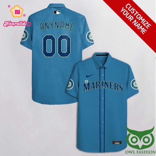 Custom Seattle Mariners Blue & Sapphire Hawaiian Shirt Personalized MLB Apparel