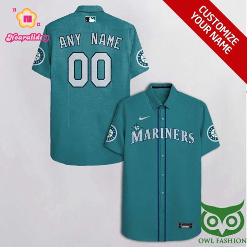 Custom Seattle Mariners Hawaiian Shirt with Team Logo – Turquoise Design