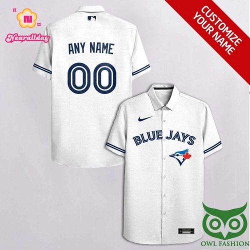 Toronto Blue Jays Custom White & Sapphire Blue Cassette Hawaiian Shirt
