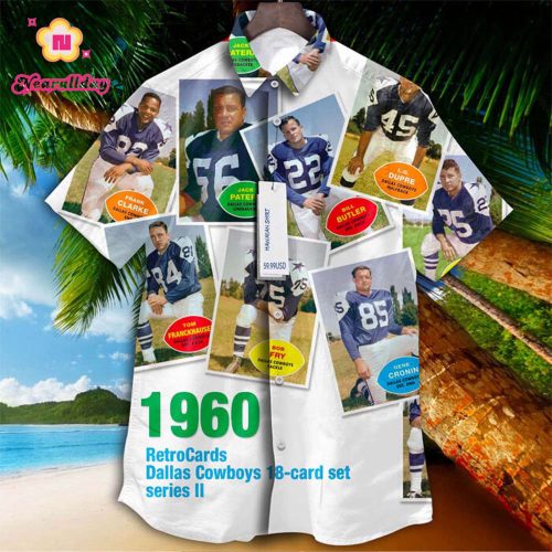 Dallas Cowboys 1960 Retrocards Set Vintage Aloha Hawaiian Shirt