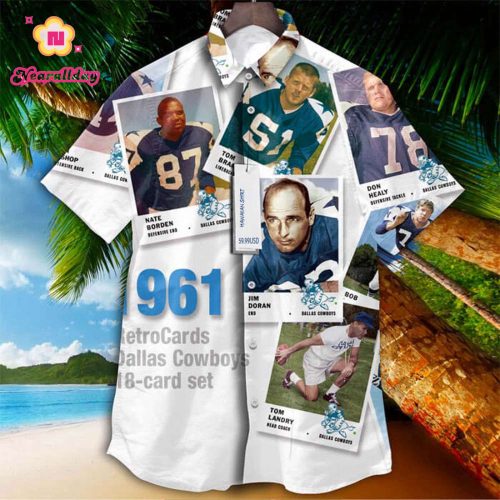 Dallas Cowboys 1961 Retrocards Set Vintage Aloha Hawaiian Shirt