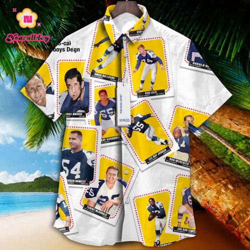 Dallas Cowboys 1964 Retrocards Set Vintage Aloha Hawaiian Shirt
