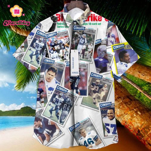 Dallas Cowboys 1972 Bitter Strike Retrocards Set Vintage Aloha Hawaiian Shirt