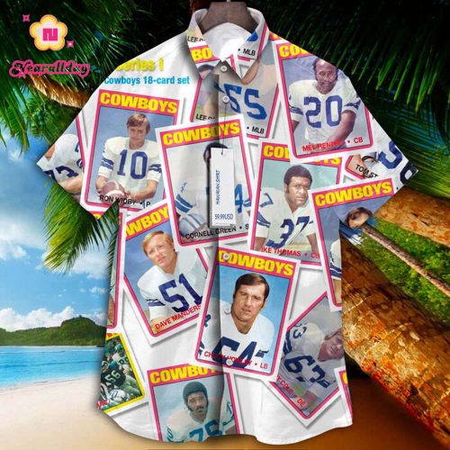 Dallas Cowboys 1972 Retrocards Set Vintage Aloha Hawaiian Shirt