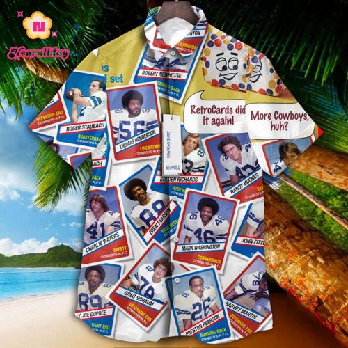 Dallas Cowboys 1976 Retrocards Set Vintage Aloha Hawaiian Shirt