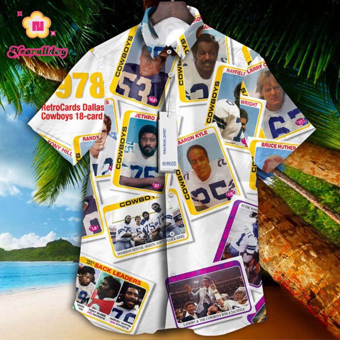 Dallas Cowboys 1978 Retrocards Set Vintage Aloha Hawaiian Shirt