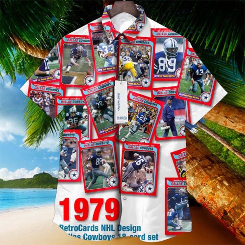 Dallas Cowboys 1979 Retrocards Set Vintage Aloha Hawaiian Shirt