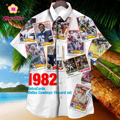 Dallas Cowboys 1982 Retrocards Set Vintage Aloha Hawaiian Shirt