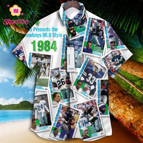Dallas Cowboys 1984 Retrocards Set Vintage Aloha Hawaiian Shirt