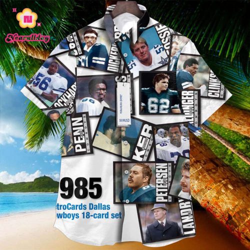 Dallas Cowboys 1985 Retrocards Set Vintage Aloha Hawaiian Shirt