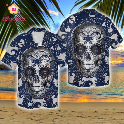 Dallas Cowboys And Sugar Skull Graphic Hawaiian Shirt, Gift For Fan