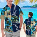 Dallas Cowboys Baby Yoda Name Personalized Short Sleeve Button Up Tropical Aloha Hawaiian Shirt Set for Men Women Kids