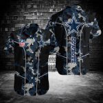 Dallas Cowboys Blue Camo 3D Hawaiian Shirt, Gift For Cowboys Fan