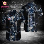 Dallas Cowboys Blue Camo 3D Hawaiian Shirt, Gift For Cowboys Fan