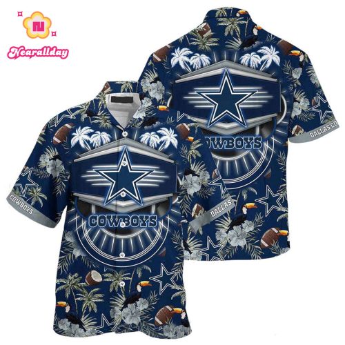 Dallas Cowboys Coconut And Parrot Pattern Hawaiian Shirt, Gift For Fan