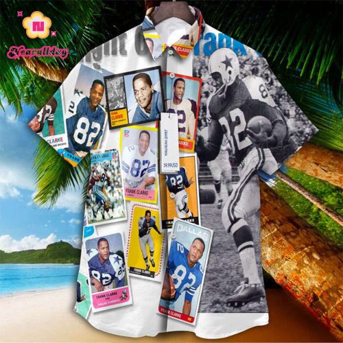 Dallas Cowboys Frankn Clarke Retrocards Set Vintage Aloha Hawaiian Shirt
