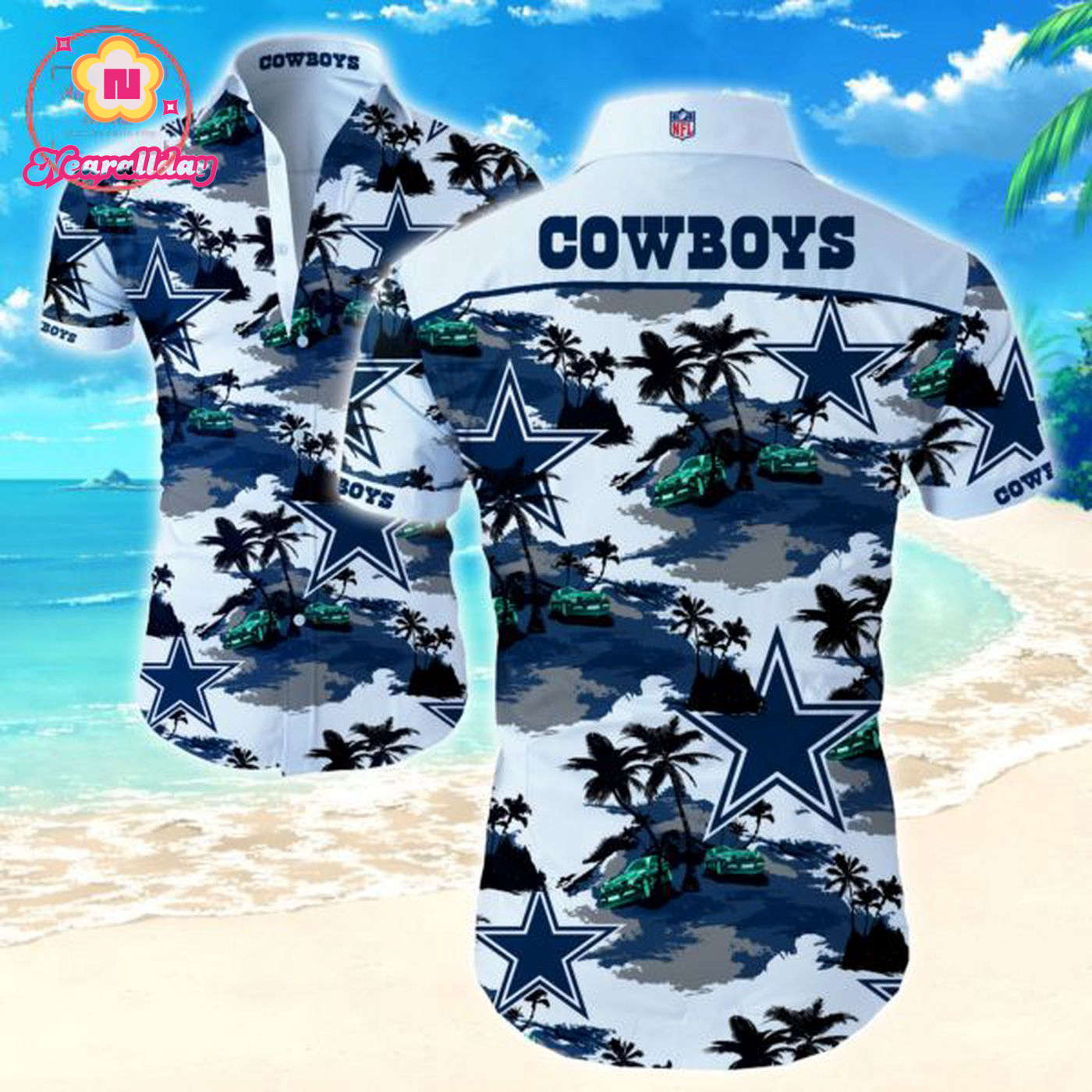Dallas Cowboys Island Hawaiian Shirt Set for Men Women Kids Dallas Cowboys Island Hawaiian Shirt Set for Men Women Kids