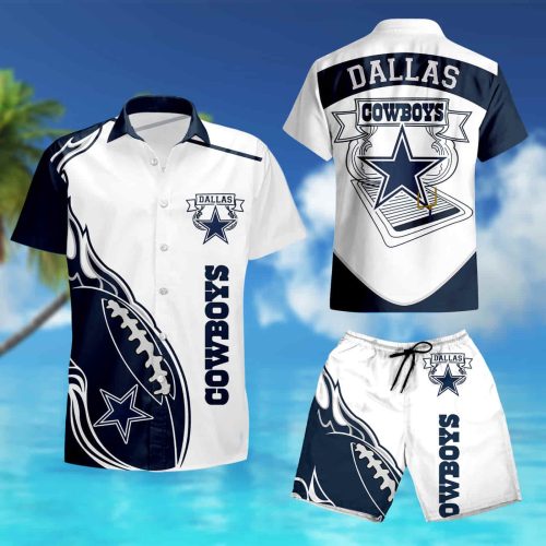 Dallas Cowboys Mens Fireball Hawaiian Shirt summer shirt