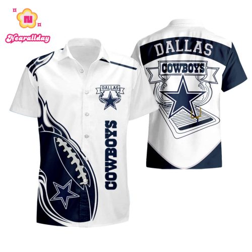 Dallas Cowboys Mens Fireball Hawaiian Shirt summer shirt